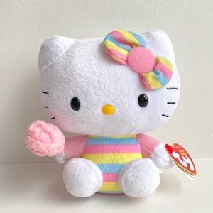 Hello kitty cotton candy pastel beanie baby TY